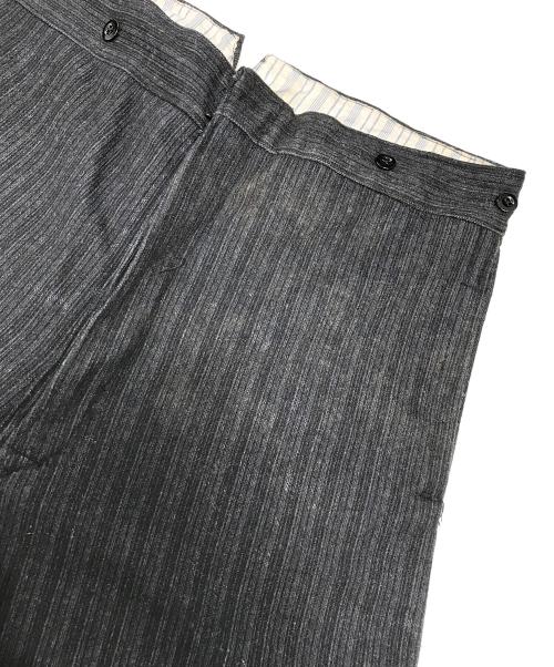 VINTAGE（ヴィンテージ）VINTAGE (ヴィンテージ) ストライプウールパンツ ブラック サイズ:表記なしの古着・服飾アイテム