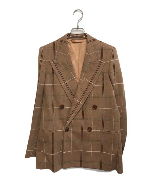 Acne studios（アクネ ストゥディオズ）ACNE STUDIOS (アクネ ストゥディオズ) 2Bチェックテーラードジャケット ブラウン サイズ:34の古着・服飾アイテム