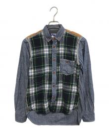 COMME des GARCONS JUNYA WATANABE MAN（コム デ ギャルソン ジュンヤ ワタナベ マン）の古着「異素材切替シャツ」｜グリーン×ブルー
