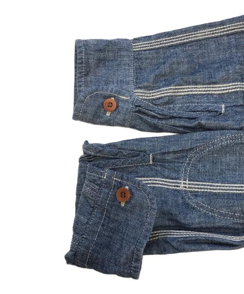 COMME des GARCONS JUNYA WATANABE MAN（コム デ ギャルソン ジュンヤ ワタナベ マン）COMME des GARCONS JUNYA WATANABE MAN (コム デ ギャルソン ジュンヤ ワタナベ マン) 異素材切替シャツ グリーン×ブルー サイズ:XSの古着・服飾アイテム