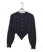 tricot COMME des GARCONSトリココムデギャルソン）の古着「80's 変形ニットカーディガン」｜ネイビー