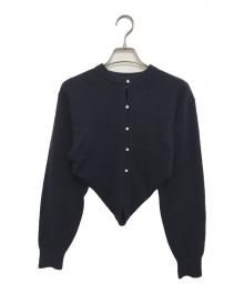 tricot COMME des GARCONS（トリココムデギャルソン）の古着「80's 変形ニットカーディガン」｜ネイビー
