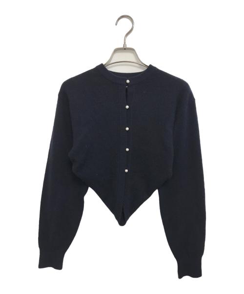 tricot COMME des GARCONS（トリココムデギャルソン）tricot COMME des GARCONS (トリココムデギャルソン) 80's 変形ニットカーディガン ネイビー サイズ:表記なしの古着・服飾アイテム