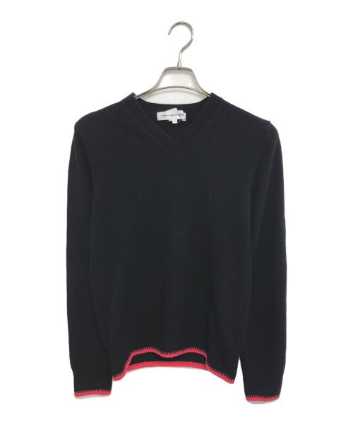 COMME des GARCONS SHIRT（コムデギャルソンシャツ）COMME des GARCONS SHIRT (コムデギャルソンシャツ) Vネックニット ブラック サイズ:XSの古着・服飾アイテム