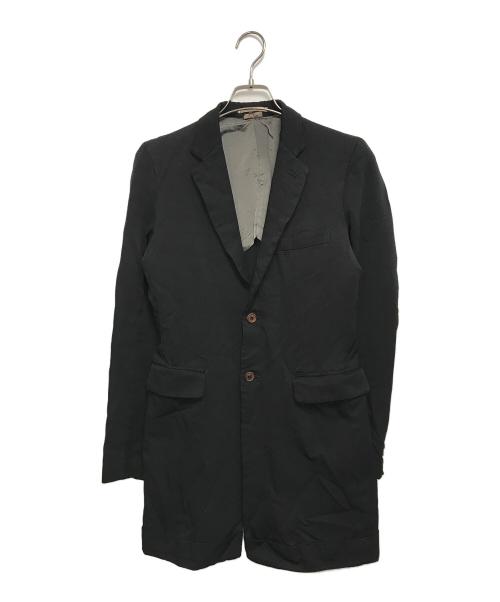 COMME des GARCONS HOMME PLUS（コムデギャルソンオムプリュス）COMME des GARCONS HOMME PLUS (コムデギャルソンオムプリュス) ポリ縮絨コート ブラック サイズ:XSの古着・服飾アイテム