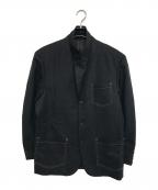 COMME des GARCONS HOMME PLUSコムデギャルソンオムプリュス）の古着「ポリ縮絨ステッチテーラードジャケット」｜ブラック