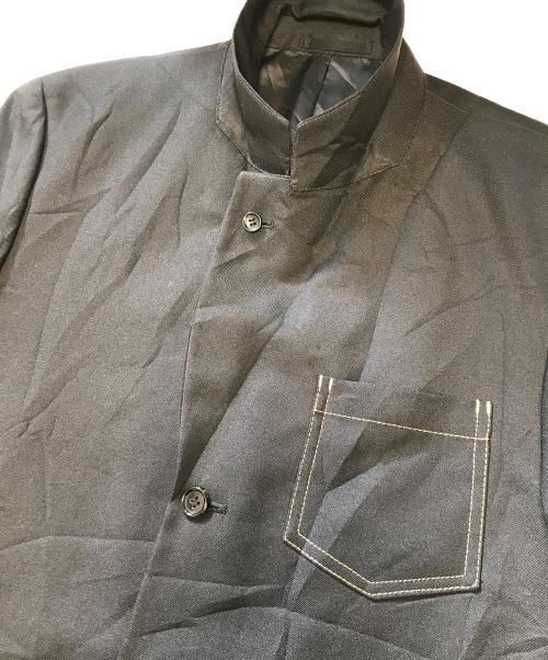 COMME des GARCONS HOMME PLUS（コムデギャルソンオムプリュス）COMME des GARCONS HOMME PLUS (コムデギャルソンオムプリュス) ポリ縮絨ステッチテーラードジャケット ブラック サイズ:Mの古着・服飾アイテム