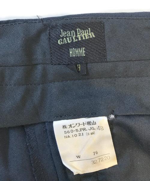 Jean Paul Gaultier homme（ジャンポールゴルチェオム）Jean Paul Gaultier homme (ジャンポールゴルチェオム) タックパンツ ネイビー サイズ:48の古着・服飾アイテム