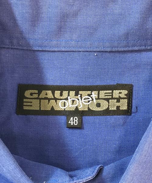 Jean Paul Gaultier homme（ジャンポールゴルチェオム）Jean Paul GAULTIER HOMME (ジャンポールゴルチェオム) 比翼シャツ ブルー サイズ:48の古着・服飾アイテム