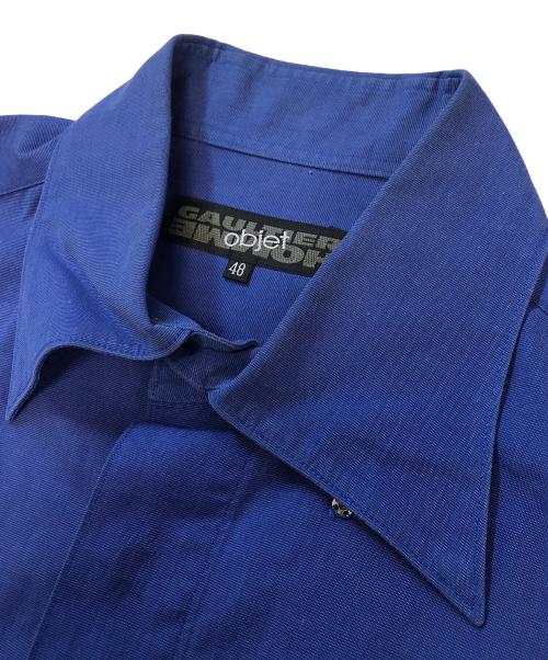Jean Paul Gaultier homme（ジャンポールゴルチェオム）Jean Paul GAULTIER HOMME (ジャンポールゴルチェオム) 比翼シャツ ブルー サイズ:48の古着・服飾アイテム