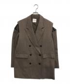 NOUNLESSナウンレス）の古着「SHOULDER SLIT TAILORED JACKET」｜ブラウン