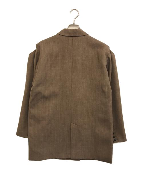 NOUNLESS（ナウンレス）NOUNLESS (ナウンレス) SHOULDER SLIT TAILORED JACKET ブラウン サイズ:1の古着・服飾アイテム