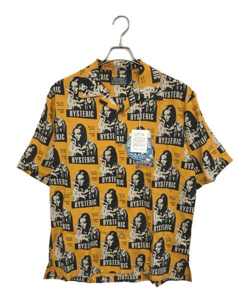 Hysteric Glamour（ヒステリックグラマー）Hysteric Glamour (ヒステリックグラマー) HYSTERIC FICTION柄 アロハシャツ オレンジ サイズ:Lの古着・服飾アイテム