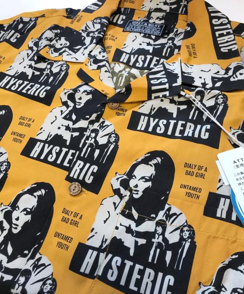 Hysteric Glamour（ヒステリックグラマー）Hysteric Glamour (ヒステリックグラマー) HYSTERIC FICTION柄 アロハシャツ オレンジ サイズ:Lの古着・服飾アイテム