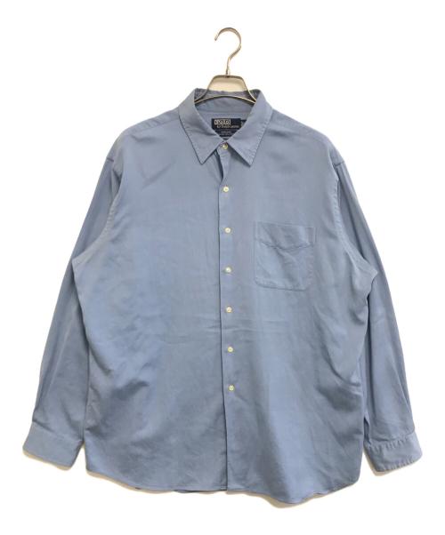 POLO RALPH LAUREN（ポロ・ラルフローレン）POLO RALPH LAUREN (ポロ・ラルフローレン) シルク混シャツ スカイブルー サイズ:XLの古着・服飾アイテム