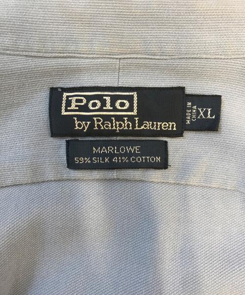 POLO RALPH LAUREN（ポロ・ラルフローレン）POLO RALPH LAUREN (ポロ・ラルフローレン) シルク混シャツ スカイブルー サイズ:XLの古着・服飾アイテム