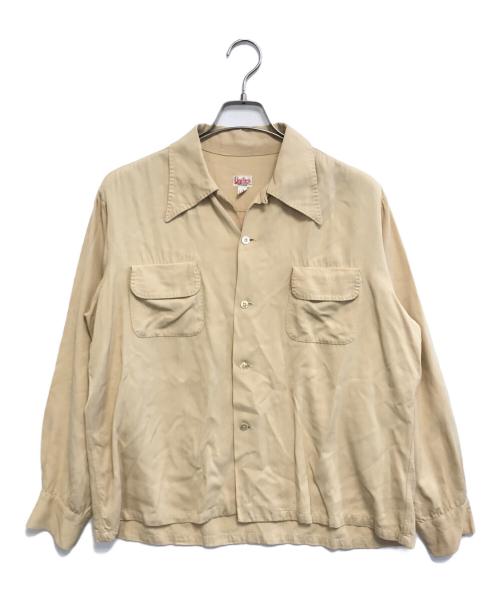 Boynton's（ボイントンズ）Boynton's (ボイントンズ) レーヨンシャツ ベージュ サイズ:Lの古着・服飾アイテム