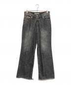 JOHN LAWRENCE SULLIVANジョン ローレンス サリバン）の古着「WASHED DENIM WIDE PANTS」｜ブラック