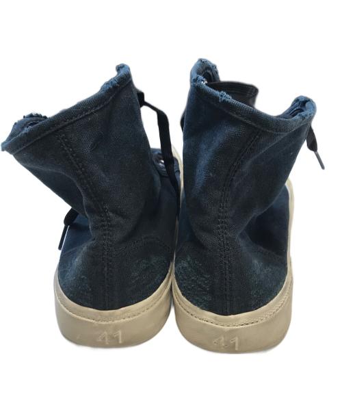 BALENCIAGA（バレンシアガ）BALENCIAGA (バレンシアガ) 加工ハイカットスニーカー ネイビー サイズ:27cmの古着・服飾アイテム