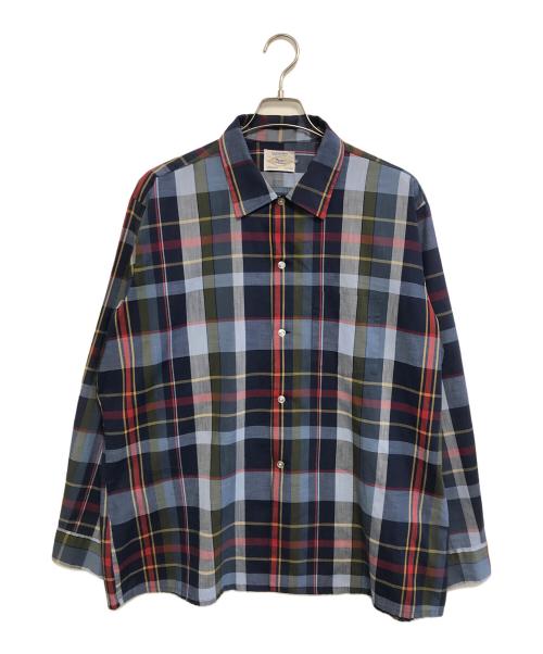ARROW（アロー）ARROW (アロー) コットンポリチェックシャツ ブルー×レッド サイズ:XLの古着・服飾アイテム
