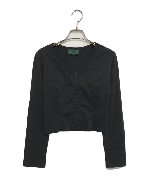 JUNIOR GAULTIER（ジュニアゴルチエ）JUNIOR GAULTIER (ジュニアゴルチエ) ショート丈ブラウス ブラック サイズ:40の古着・服飾アイテム