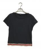 Jean Paul Gaultier FEMMEジャンポールゴルチエ フェム）の古着「裾ロゴTシャツ」｜ネイビー
