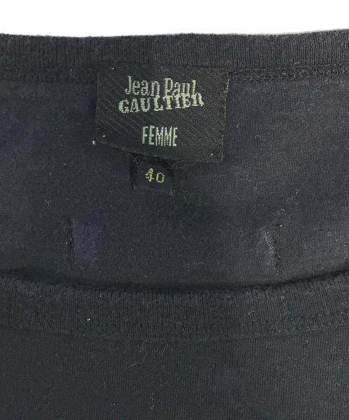 Jean Paul Gaultier FEMME（ジャンポールゴルチエ フェム）Jean Paul Gaultier FEMME (ジャンポールゴルチエ フェム) 裾ロゴTシャツ ネイビー サイズ:40の古着・服飾アイテム
