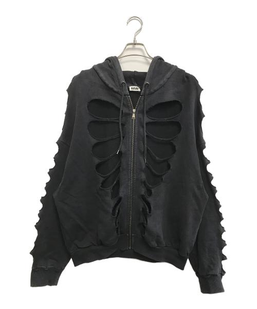 Avavav（アヴァヴァヴ）Avavav (アヴァヴァヴ) カットアウトジップパーカー ブラック サイズ:Mの古着・服飾アイテム