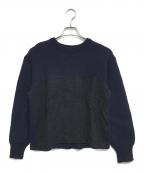 COMME des GARCONS HOMME PLUSコムデギャルソンオムプリュス）の古着「切替ニット」｜ネイビー