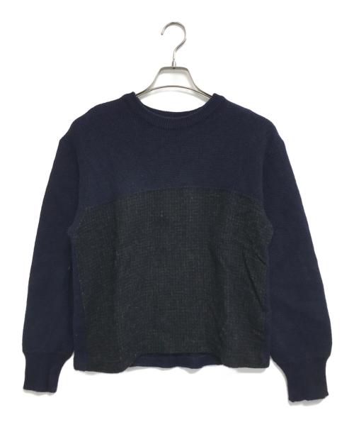 COMME des GARCONS HOMME PLUS（コムデギャルソンオムプリュス）COMME des GARCONS HOMME PLUS (コムデギャルソンオムプリュス) 切替ニット ネイビー サイズ:表記なしの古着・服飾アイテム