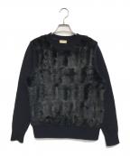 DRIES VAN NOTENドリスヴァンノッテン）の古着「切替ニット」｜ネイビー