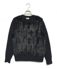 DRIES VAN NOTEN（ドリスヴァンノッテン）の古着「切替ニット」｜ネイビー