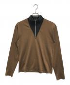 JUNIOR GAULTIERジュニアゴルチエ）の古着「ハーフジップL/Sカットソー」｜ブラウン