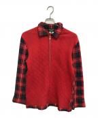 COMME des GARCONS HOMME PLUSコムデギャルソンオムプリュス）の古着「切替チェックジャケット」｜レッド