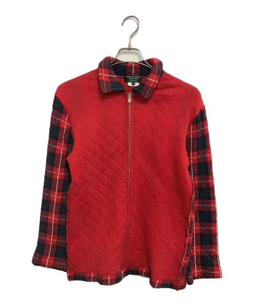 COMME des GARCONS HOMME PLUS（コムデギャルソンオムプリュス）COMME des GARCONS HOMME PLUS (コムデギャルソンオムプリュス) 切替チェックジャケット レッド サイズ:Sの古着・服飾アイテム