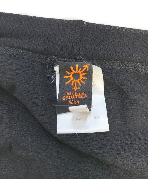 Jean Paul GAULTIER SOLEIL（ジャンポールゴルチェ ソレイユ）Jean Paul GAULTIER SOLEIL (ジャンポールゴルチェ ソレイユ) 裾ギャザーフリルパワーネットラップスカート ブラック サイズ:Mの古着・服飾アイテム