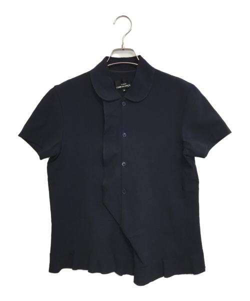 tricot COMME des GARCONS（トリココムデギャルソン）tricot COMME des GARCONS (トリココムデギャルソン) 丸襟フリルシャツ ネイビー サイズ:Mの古着・服飾アイテム