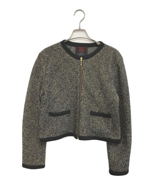 Jean Paul GAULTIER CLASSIQUE（ジャンポールゴルチエクラシック）Jean Paul GAULTIER CLASSIQUE (ジャンポールゴルチエクラシック) ツイードブルゾン グレー サイズ:40の古着・服飾アイテム