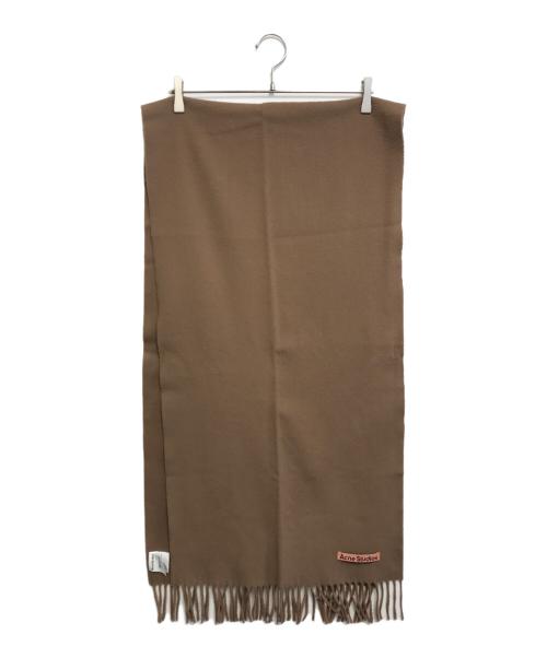 Acne studios（アクネ ストゥディオズ）Acne studios (アクネ ストゥディオズ) フリンジウールスカーフ - ナロー キャラメルブラウン サイズ:200×45cmの古着・服飾アイテム