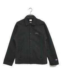 stussy×Champion（ステューシー×チャンピオン）の古着「Windstopper Sweat Coach Jacket」｜ブラック