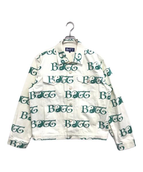 BoTT（ボット）BoTT (ボット) 2Y Denim Jacket ホワイト×グリーン サイズ:Mの古着・服飾アイテム