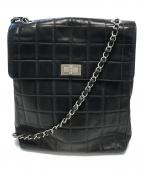 CHANELシャネル）の古着「チョコバー チェーンショルダーバッグ」｜ブラック