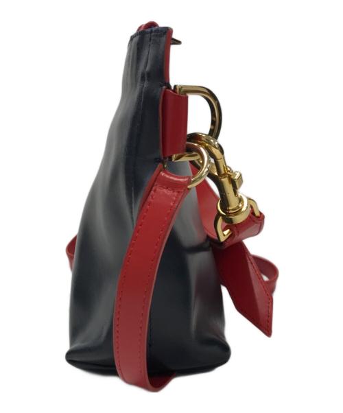 sacai（サカイ）sacai (サカイ) trapezoid wallet shoulder bag ネイビー×レッドの古着・服飾アイテム