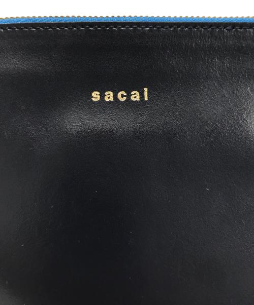 sacai（サカイ）sacai (サカイ) trapezoid wallet shoulder bag ネイビー×レッドの古着・服飾アイテム