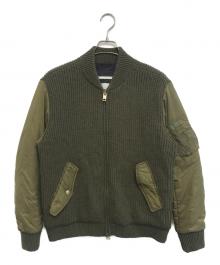 DIESEL（ディーゼル）の古着「異素材切替ボンバージャケット」｜グリーン