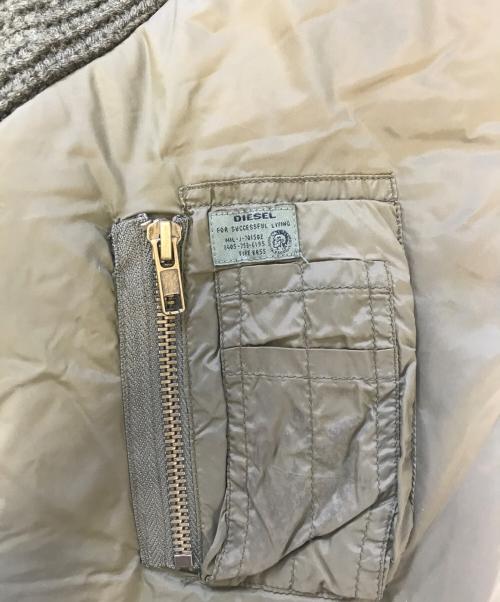 DIESEL（ディーゼル）DIESEL (ディーゼル) 異素材切替ボンバージャケット グリーン サイズ:不明の古着・服飾アイテム