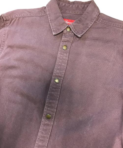 SUPREME（シュプリーム）Supreme (シュプリーム) Logo Taping Work Shirt パープル サイズ:Mの古着・服飾アイテム