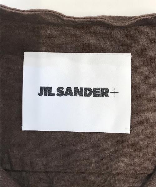 JIL SANDER+（ジルサンダープラス）JIL SANDER+ (ジルサンダープラス) バンドカラーシャツ ブラウン サイズ:32の古着・服飾アイテム