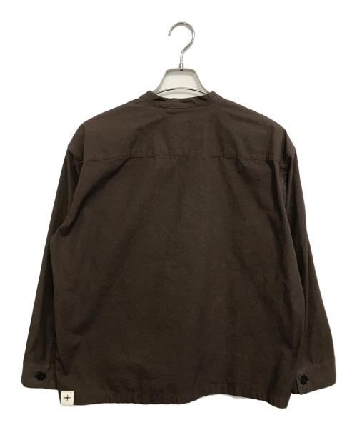 JIL SANDER+（ジルサンダープラス）JIL SANDER+ (ジルサンダープラス) バンドカラーシャツ ブラウン サイズ:32の古着・服飾アイテム