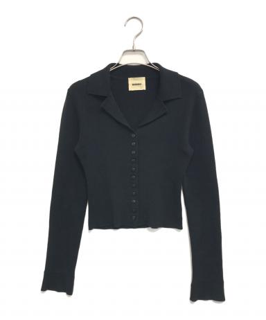 新品未使用　SHISHIKUI シシクイ　Eyelet P ブラック 中古・古着通販】SHISHIKUI (シシクイ) オープンカラーニット ブラック